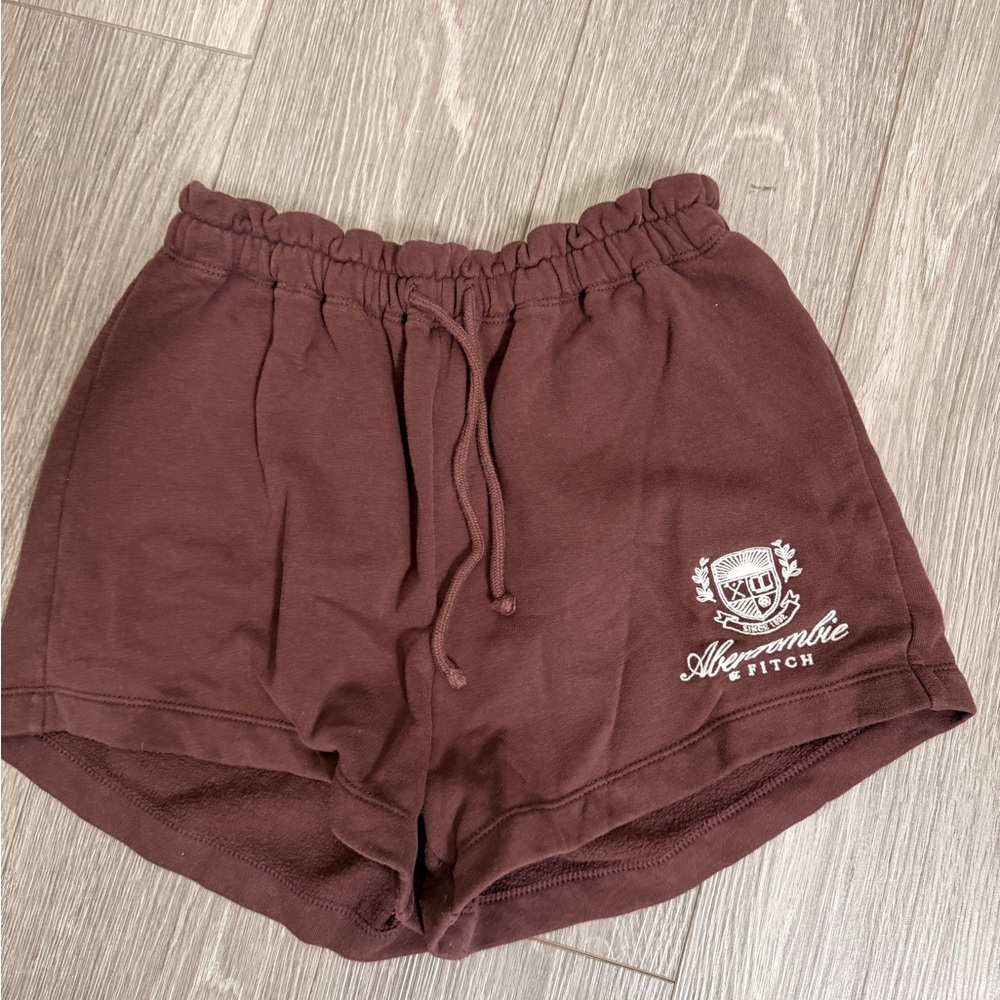 Abercrombie & Fitch Women's Chocolate Brown Athletic Drawstring Shorts - Picture 1 of 3